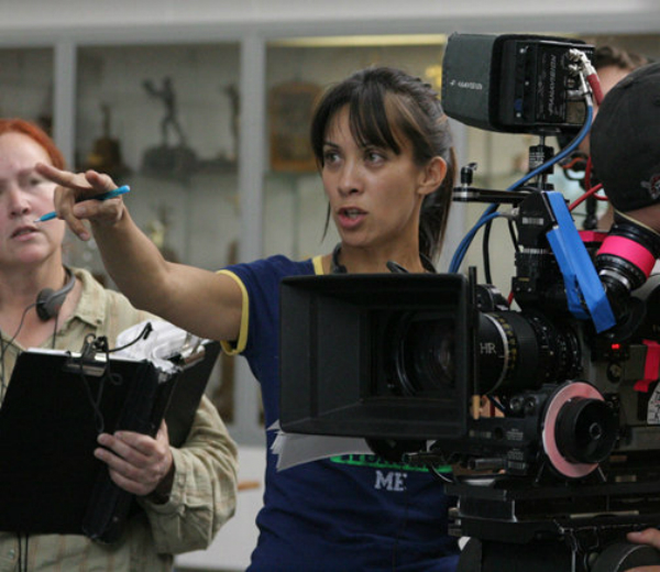 Diana Lee Inosanto on the set of The Sensei (2008).