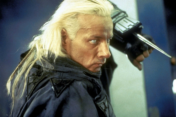 Matthias Hues as the alien Talec in the 1990 Dolph Lundgren film, Dark Angel (aka I Come in Peace).